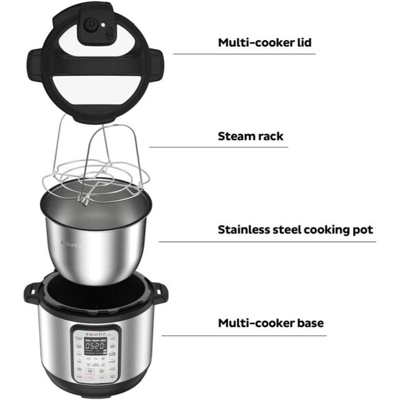 Instant Pot Duo Plus 9-in-1 Multicooker Stainless Steel 6 QT + App & Recipes NEW - Picture 7 of 16